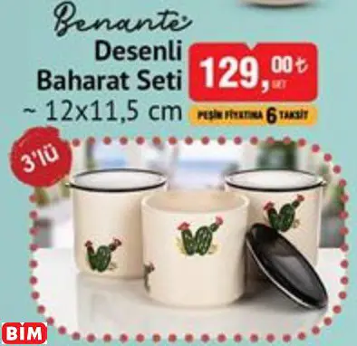 BENANTE DESENLİ  BAHARAT SETİ